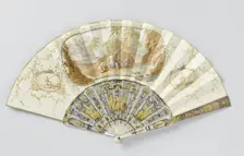 Folding paper fan with Diana and nymphs, c.1780. Creator: Anon