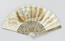 Folding paper fan with Diana and nymphs, c.1780. Creator: Anon