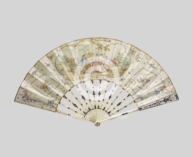 Folding paper fan with pastoral scene, c.1780-c.1795.  Creator: Anon.