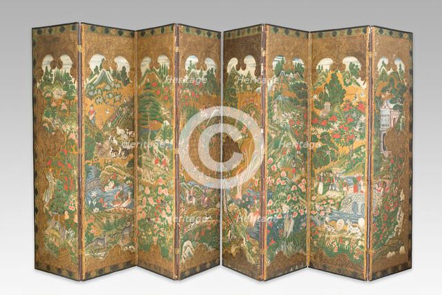Folding Screen (Biombo), China, 17th century. Creator: Unknown.