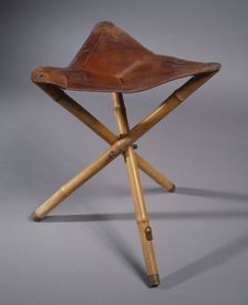 Folding stool, before 1932. Creator: Unknown