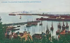 Folkestone: Turbine Steamer Leaving Harbour, late 19th-early 20th century