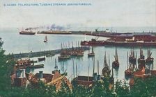 Folkestone: Turbine Steamer Leaving Harbour, late 19th-early 20th century
