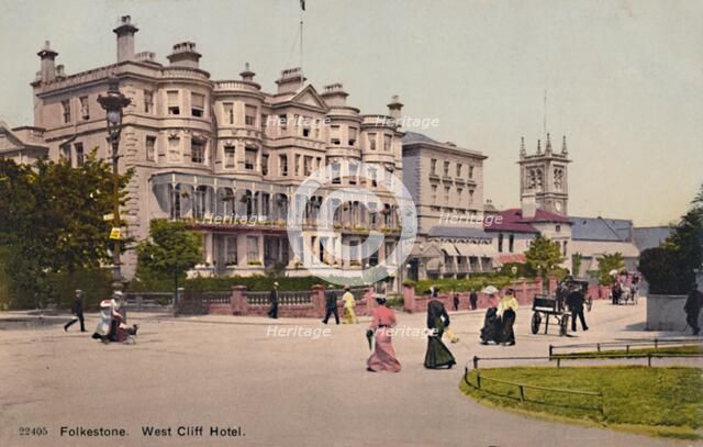 'Folkestone. West Cliff Hotel', late 19th-early 20th century. Artist: Unknown.