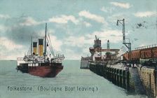 Folkestone (Boulogne Boat leaving), c1905