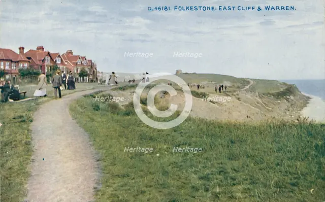 'Folkestone: East Cliff & Warren', late 19th-early 20th century. Artist: Unknown.