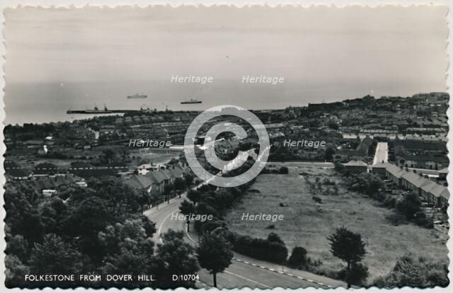 'Folkestone from Dover Hill', late 19th-early 20th century. Artist: Unknown.