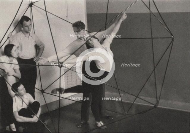 Folkwangschule Essen: Sigurd Leeder teaches a slant in space in Laban's icosahedron, 1930. Creator: Anonymous.