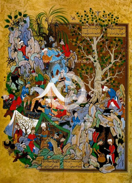 Folio from Haft Awrang (Seven Thrones), by Jami, 1539-1543.  Artist: Muzaffar 'Ali