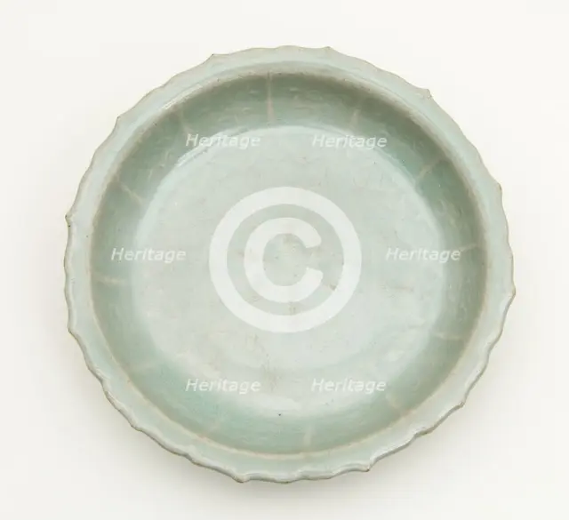 Foliate and Lobed Dish with Floral Sprays, South Korea, Goryeo dynasty (918-1392), 12th century. Creator: Unknown.