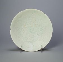 Foliate Bowl with Stylized Poeny Spray, Northern Song dynasty (960-1127), 12th century. Creator: Unknown