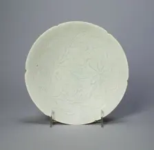 Foliate Bowl with Stylized Poeny Spray, Northern Song dynasty (960-1127), 12th century. Creator: Unknown