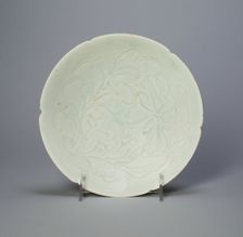 Foliate Bowl with Stylized Poeny Spray, Northern Song dynasty (960-1127), 12th century. Creator: Unknown