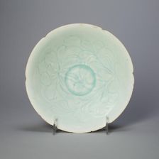 Foliate Bowl with Stylized Peony Spray, Northern Song dynasty (960-1127), 12th century. Creator: Unknown