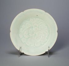 Foliate Bowl with Stylized Peony Spray, Northern Song dynasty (960-1127), 12th century. Creator: Unknown