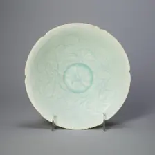 Foliate Bowl with Stylized Peony Spray, Northern Song dynasty (960-1127), 12th century. Creator: Unknown