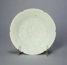 Foliate Bowl with Stylized Peony Spray, Northern Song dynasty (960-1127), 12th century. Creator: Unknown