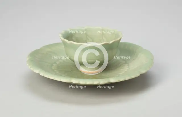 Foliate Cup and Stand, Yuan dynasty (1279-1368), 14th century. Creator: Unknown.