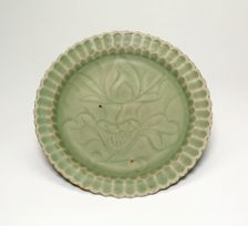 Foliate Dish with Lotus Flower, late Southern Song (1127-1279)/early Yuan dynasty, late 13th century Creator: Unknown