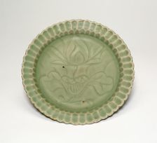 Foliate Dish with Lotus Flower, late Southern Song (1127-1279)/early Yuan dynasty, late 13th century Creator: Unknown