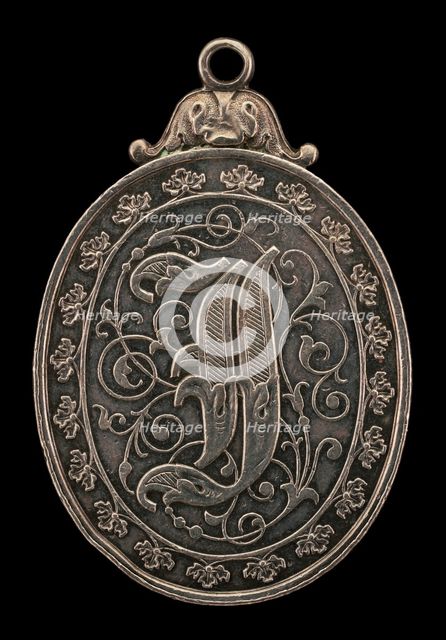 Foliate Letter J [reverse], possibly 18th or 19th century. Creator: E.U..