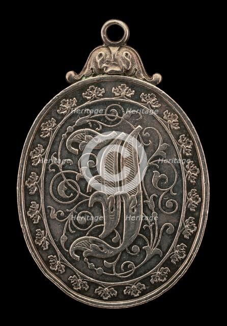 Foliate Letter J [reverse], possibly 18th or 19th century. Creator: E.U..