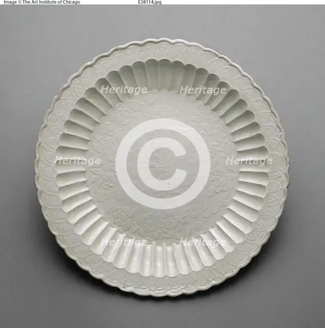 Foliated Dish with Mandarin Ducks, Jin dynasty (1115-1234). Creator: Unknown.