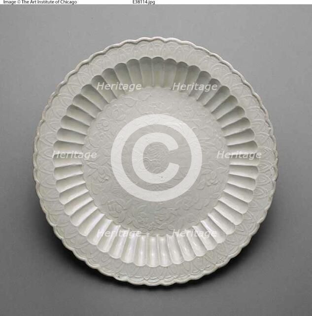 Foliated Dish with Mandarin Ducks, Jin dynasty (1115-1234). Creator: Unknown.