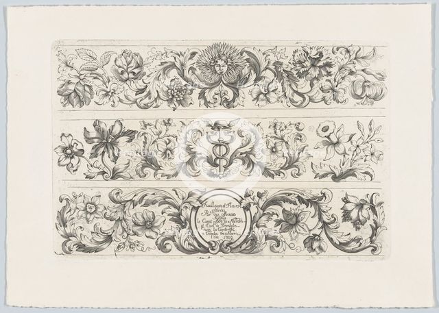 Foliage and flowers (Feuillages et Fleurs), 1719. Creators: Anders Bleckert von Nieroth, Carl Ludvig von Drenteln.