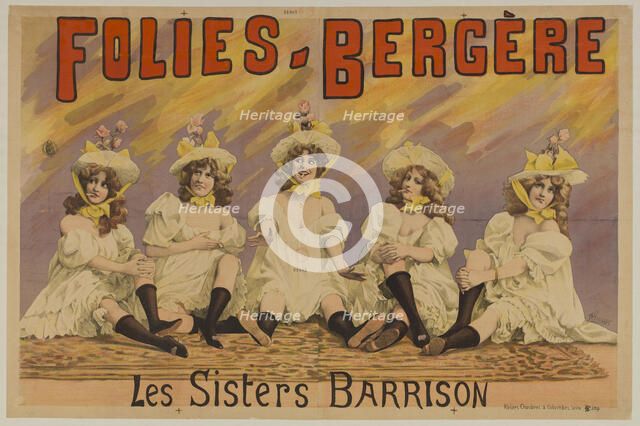 Folies Bergère. Les Sisters Barrison , 1890s. Creator: Choubrac, Alfred (1853-1902).