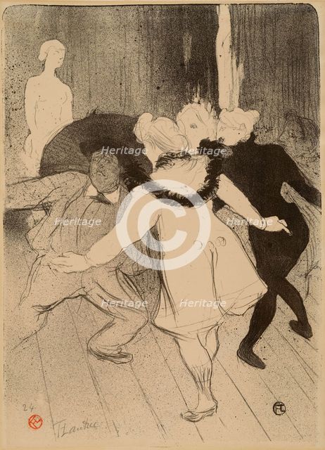 Folies Bergère: the Modesty of Monsieur Prudhomme (Folies-Bergère: Les pudeurs de Monsieur..., 1893. Creator: Toulouse-Lautrec, Henri, de (1864-1901).