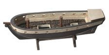 Folk art model of a slave ship on stand, 1890-1950. Creator: Unknown