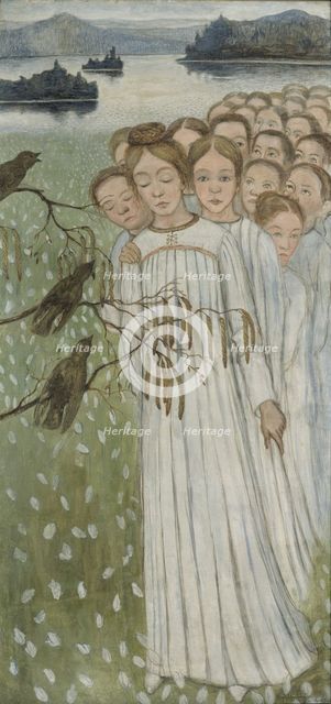 Folk song (Kansanlaulu), 1894. Artist: Simberg, Hugo (1873-1917)