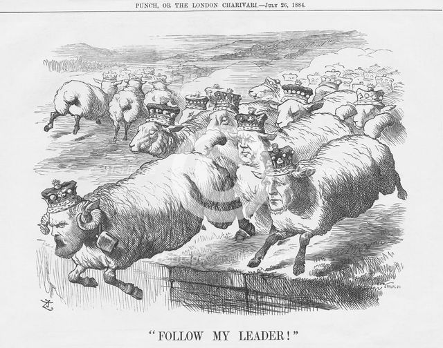 "Follow My Leader!", 1884. Creator: Joseph Swain.