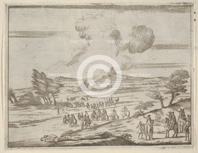 Following Francesco I d'Este's Example, His Troops Safely Pass Torrents During Extreme Wea..., 1659. Creator: Bartolomeo Fenice.