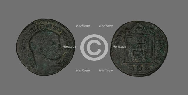 Follis (Coin) Portraying Emperor Maxentius, 308-310. Creator: Unknown.