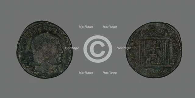 Follis (Coin) Portraying Emperor Maxentius, 309-312. Creator: Unknown.