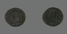 Follis (Coin) Portraying Emperor Maxentius, 309-312. Creator: Unknown