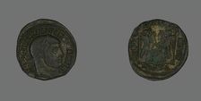 Follis (Coin) Portraying Emperor Maxentius, 309-312. Creator: Unknown