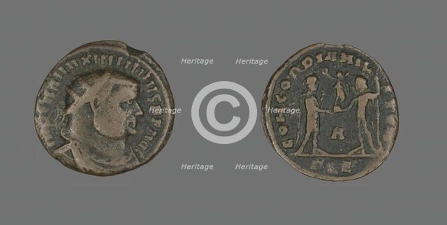 Follis (Coin) Portraying Emperor Maximian, about 296-297. Creator: Unknown.