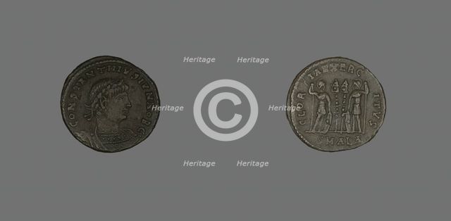 Follis (Coin) Portraying Emperor Constantine II as Caesar, 333-335. Creator: Unknown.