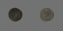 Follis (Coin) Portraying Emperor Constantine II as Caesar, 333-335. Creator: Unknown