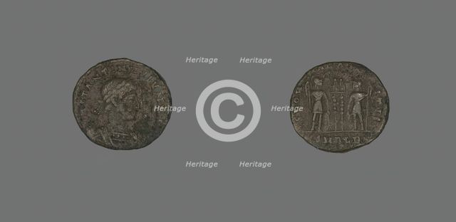 Follis (Coin) Portraying Emperor Constantine II as Caesar, 333-335. Creator: Unknown.
