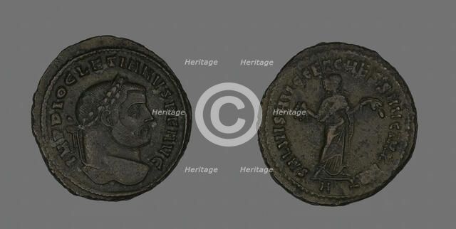 Follis (Coin) Portraying Emperor Diocletian, 298-299. Creator: Unknown.