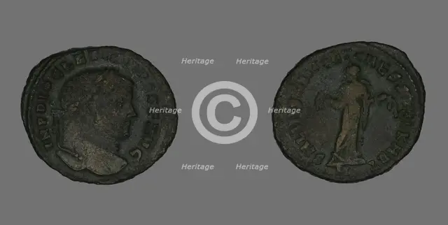 Follis (Coin) Portraying Emperor Diocletian, 298-299. Creator: Unknown.