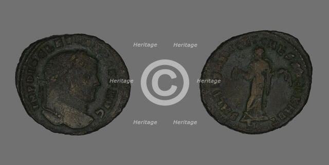 Follis (Coin) Portraying Emperor Diocletian, 298-299. Creator: Unknown.