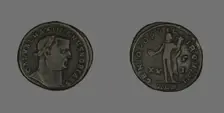 Follis (Coin) Portraying Emperor Galerius, about 301. Creator: Unknown
