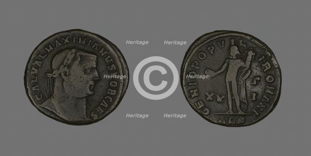 Follis (Coin) Portraying Emperor Galerius, about 301. Creator: Unknown.