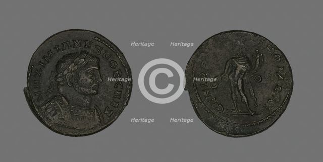 Follis (Coin) Portraying Emperor Galerius, about 303. Creator: Unknown.