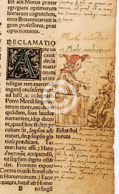 Folly in the Pulpit. Drawing for "The Praise of Folly" by Erasmus of Rotterdam, 1515. Creator: Holbein, Hans, the Younger (1497-1543).